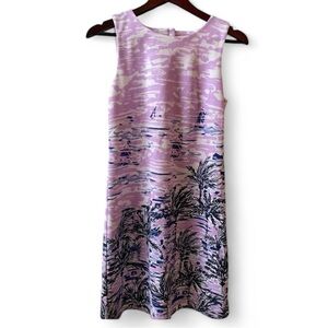 Lilly Pulitzer Geller Shift Dress Purple Iris On the Horizon Fully Lined XS